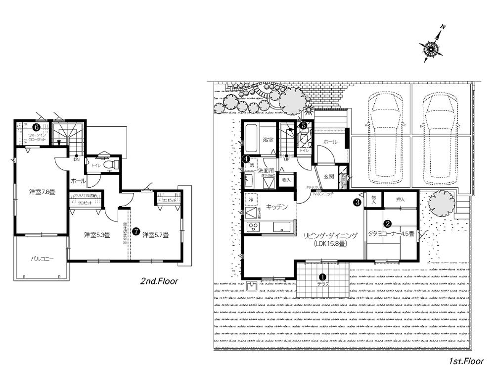 Floor plan. (5-12 Building), Price 22.1 million yen, 2LDK, Land area 188.73 sq m , Building area 95.64 sq m