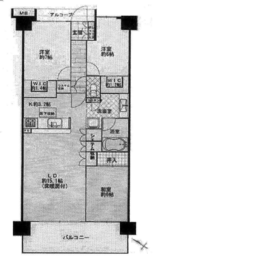 Floor plan. 3LDK, Price 21,800,000 yen, Occupied area 85.38 sq m , Balcony area 13.2 sq m