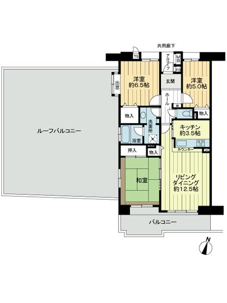 Floor plan. 3LDK, Price 14.5 million yen, Occupied area 83.79 sq m , Balcony area 13.78 sq m 3LDK83 square meters type southeast corner room
