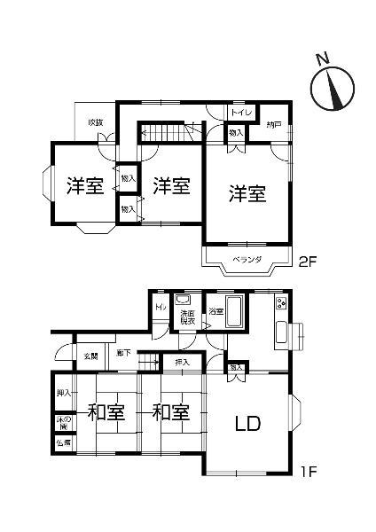 Floor plan. 16.8 million yen, 5LDK, Land area 173.32 sq m , Building area 122.28 sq m 5LDK, The first floor of the Japanese-style room can be used as a Tsuzukiai.