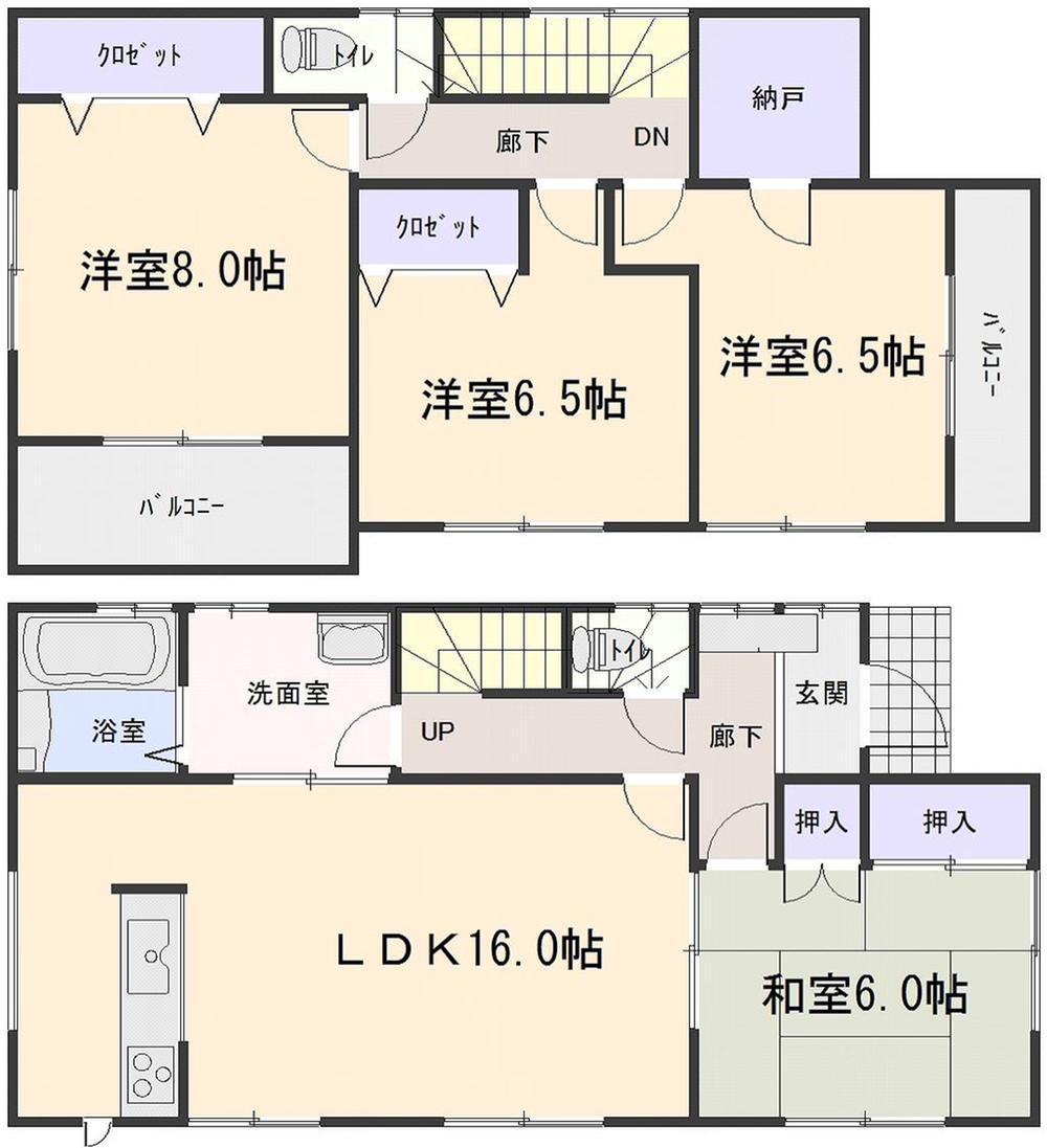 Floor plan. (1 Building), Price 20.8 million yen, 4LDK+S, Land area 225.09 sq m , Building area 105.99 sq m