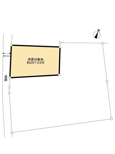 Compartment figure. Land price 9 million yen, Of the land area 267.53 sq m registry area 1404 sq m, Buying and selling the subject area will be 267.53 sq m. 