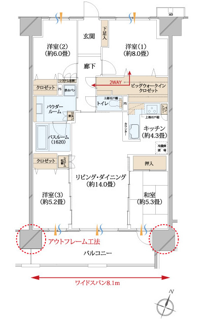 Floor: 4LDK + BW, the occupied area: 100.03 sq m, Price: TBD