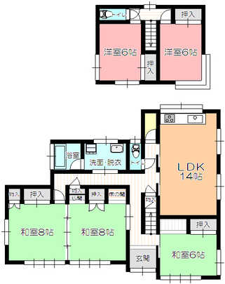 Floor plan. 14 million yen, 5LDK, Land area 621.48 sq m , Building area 125.03 sq m