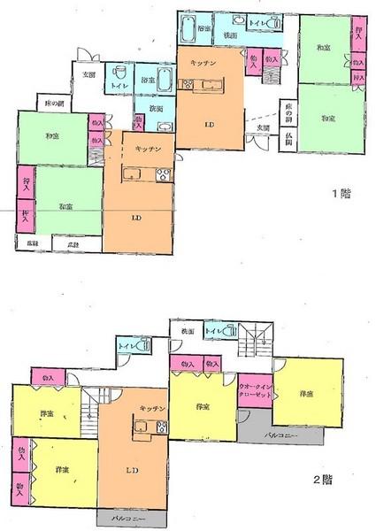 Floor plan. 35,500,000 yen, 9LLDDKK, Land area 817.52 sq m , If the building area 255.88 sq m drawings and the present situation is different will honor the current state
