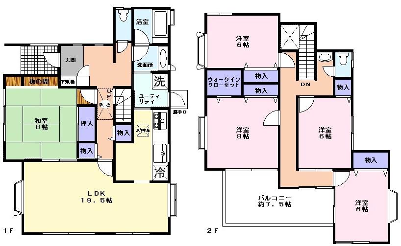 Floor plan. 13.8 million yen, 5LDK, Land area 261.08 sq m , Building area 125.86 sq m