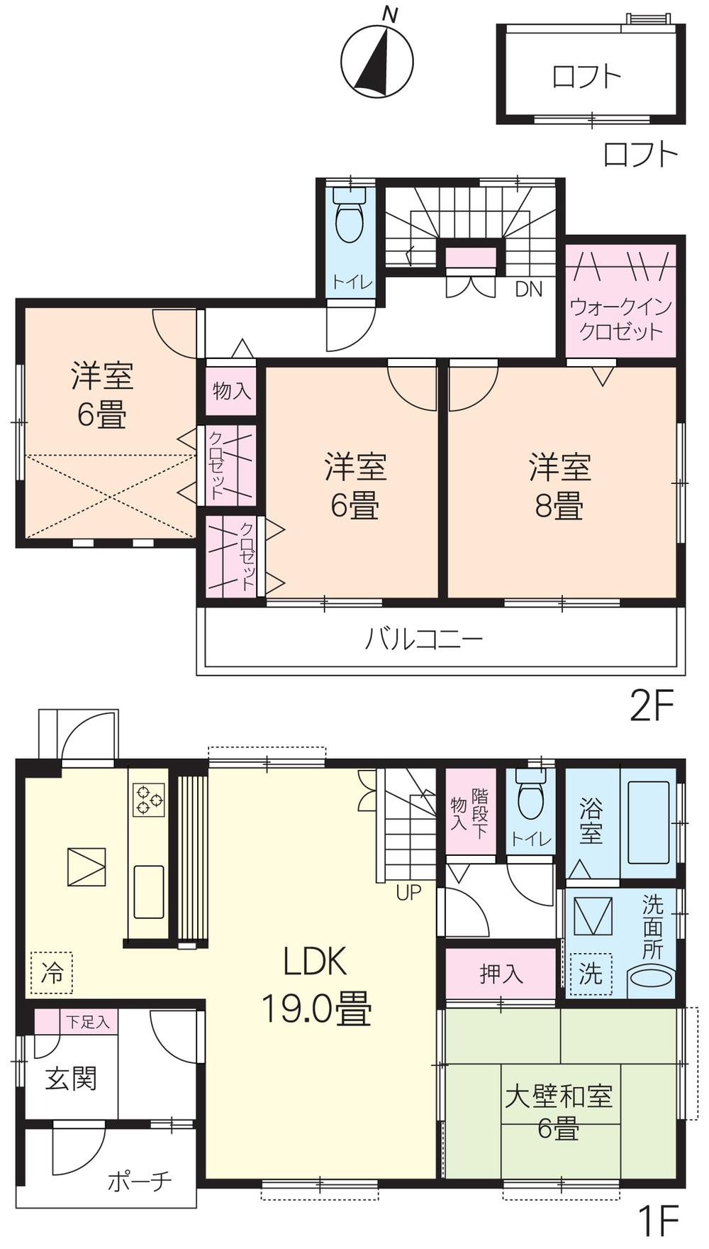 Floor plan. 38,800,000 yen, 4LDK, Land area 210.5 sq m , Building area 112.61 sq m