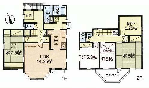 Floor plan. 16.8 million yen, 4LDK + S (storeroom), Land area 173.58 sq m , Building area 120.48 sq m