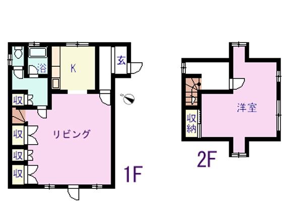 Floor plan. 8,760,000 yen, 2K, Land area 867.98 sq m , Building area 72.86 sq m Floor