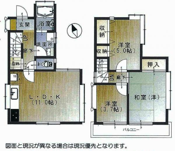 Floor plan. 11.8 million yen, 3LDK, Land area 67.9 sq m , Building area 62.51 sq m