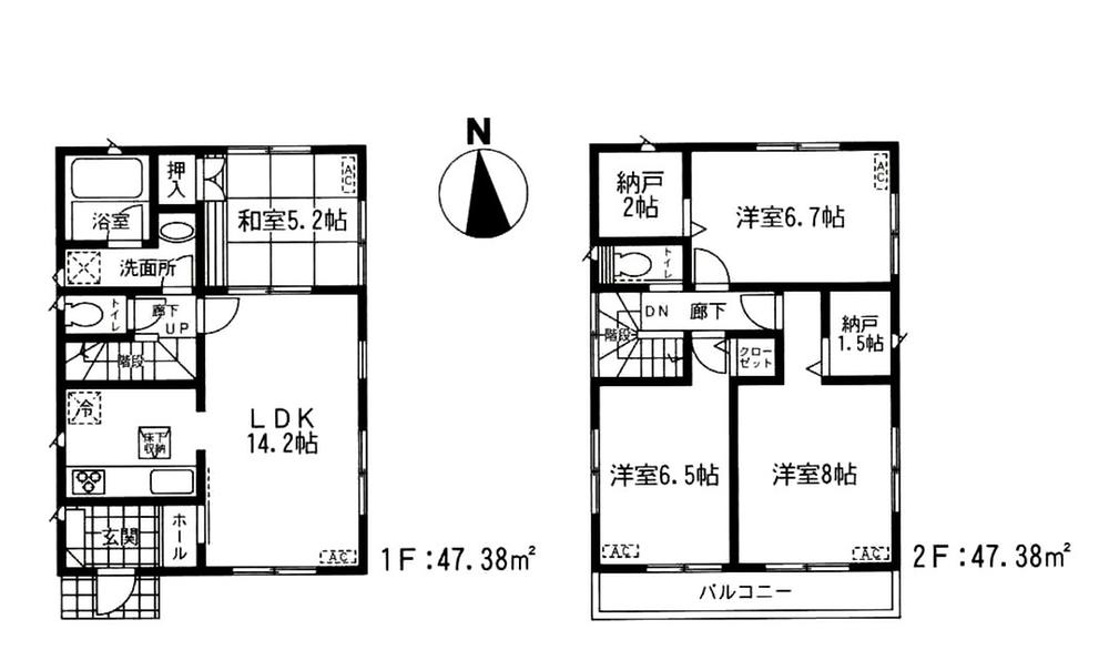 Floor plan. (30 Building), Price 23.8 million yen, 4LDK+S, Land area 117.95 sq m , Building area 94.76 sq m