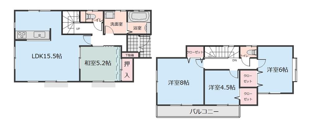 Floor plan. (Building 2), Price 23.8 million yen, 4LDK, Land area 120.01 sq m , Building area 96.05 sq m