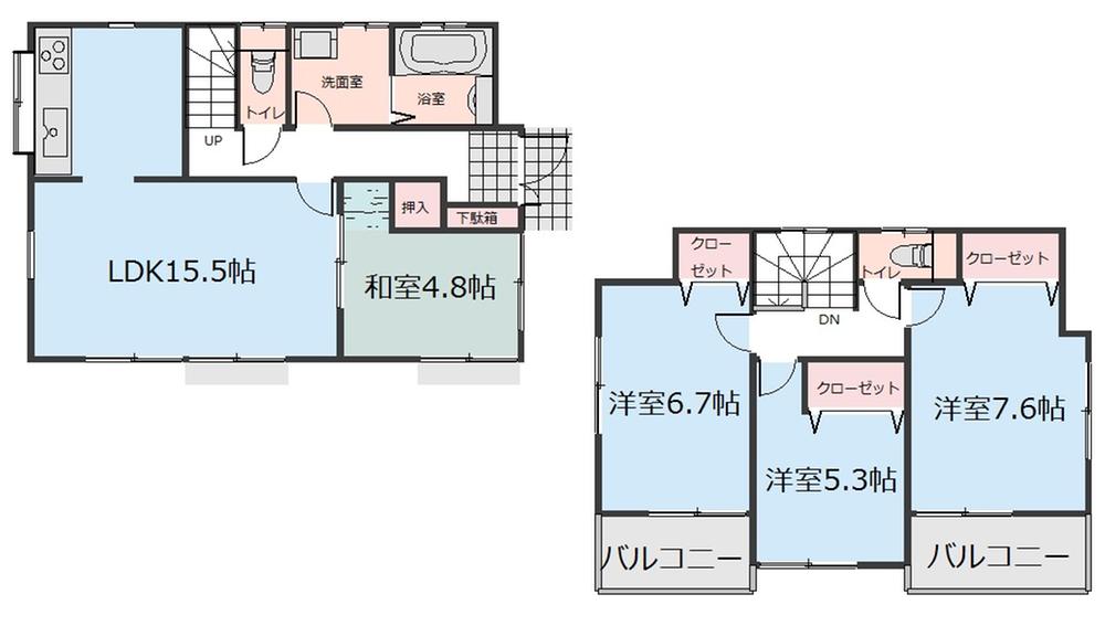 Floor plan. (8 Building), Price 19,800,000 yen, 4LDK, Land area 125.73 sq m , Building area 93.98 sq m