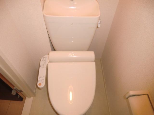 Toilet. Since the hot-water washing heating toilet seat is comfortable