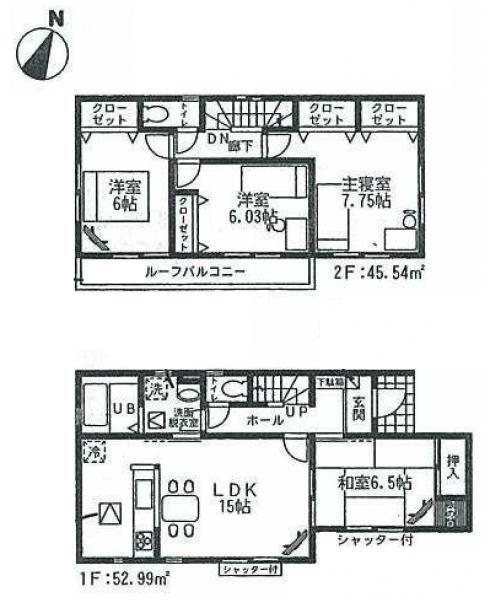 Floor plan. 18,800,000 yen, 4LDK, Land area 139.07 sq m , Building area 98.53 sq m