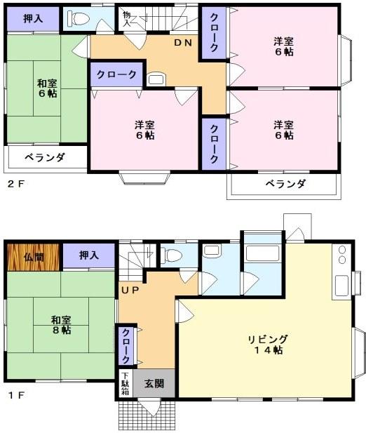 Floor plan. 14.9 million yen, 5LDK, Land area 132.54 sq m , Building area 113.44 sq m floor plan