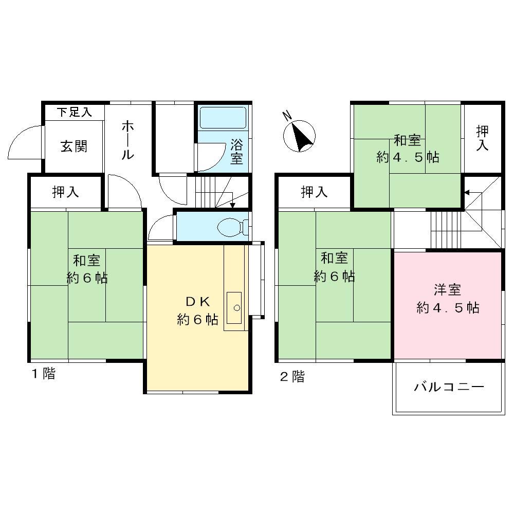 Floor plan. 8.5 million yen, 4DK, Land area 65.15 sq m , Building area 67.89 sq m