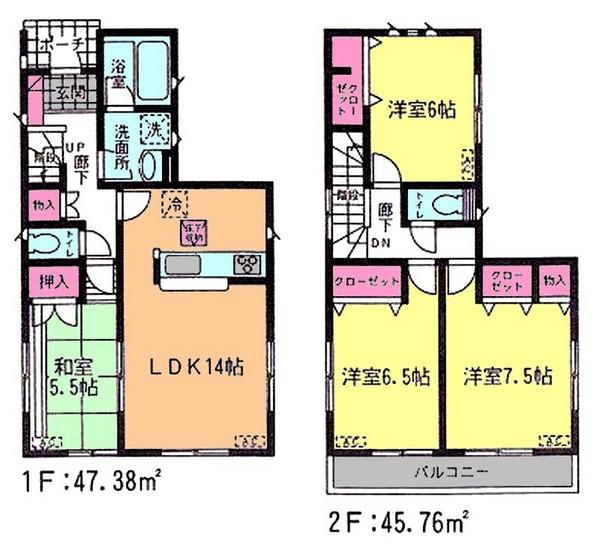 Floor plan. (27 Building), Price 27.3 million yen, 4LDK, Land area 116.03 sq m , Building area 93.14 sq m