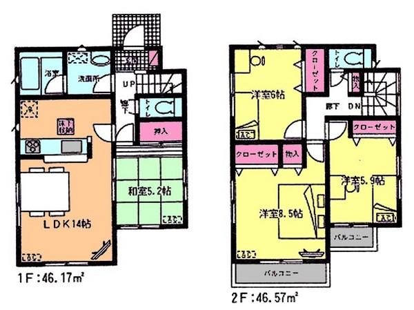 Floor plan. (No.11), Price 24,800,000 yen, 4LDK, Land area 105.05 sq m , Building area 92.74 sq m