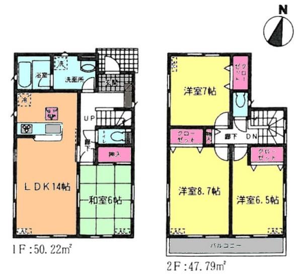 Floor plan. (3 Building), Price 19,800,000 yen, 4LDK, Land area 123.97 sq m , Building area 98.01 sq m