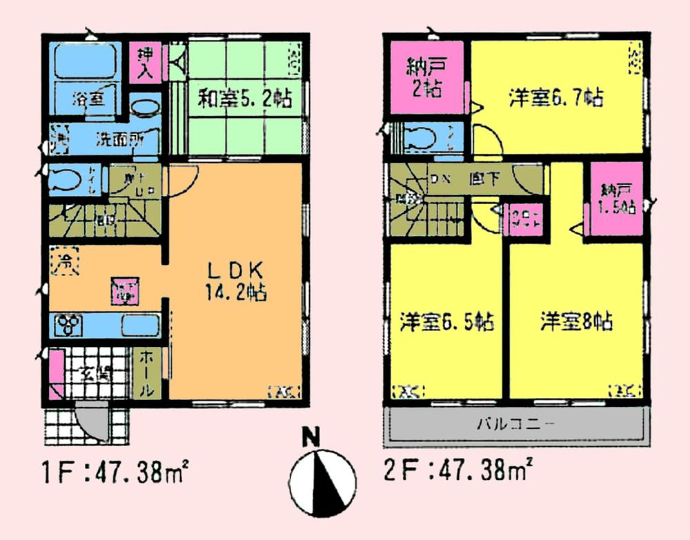 Floor plan. (37 Building), Price 27,900,000 yen, 4LDK+S, Land area 117.95 sq m , Building area 94.76 sq m
