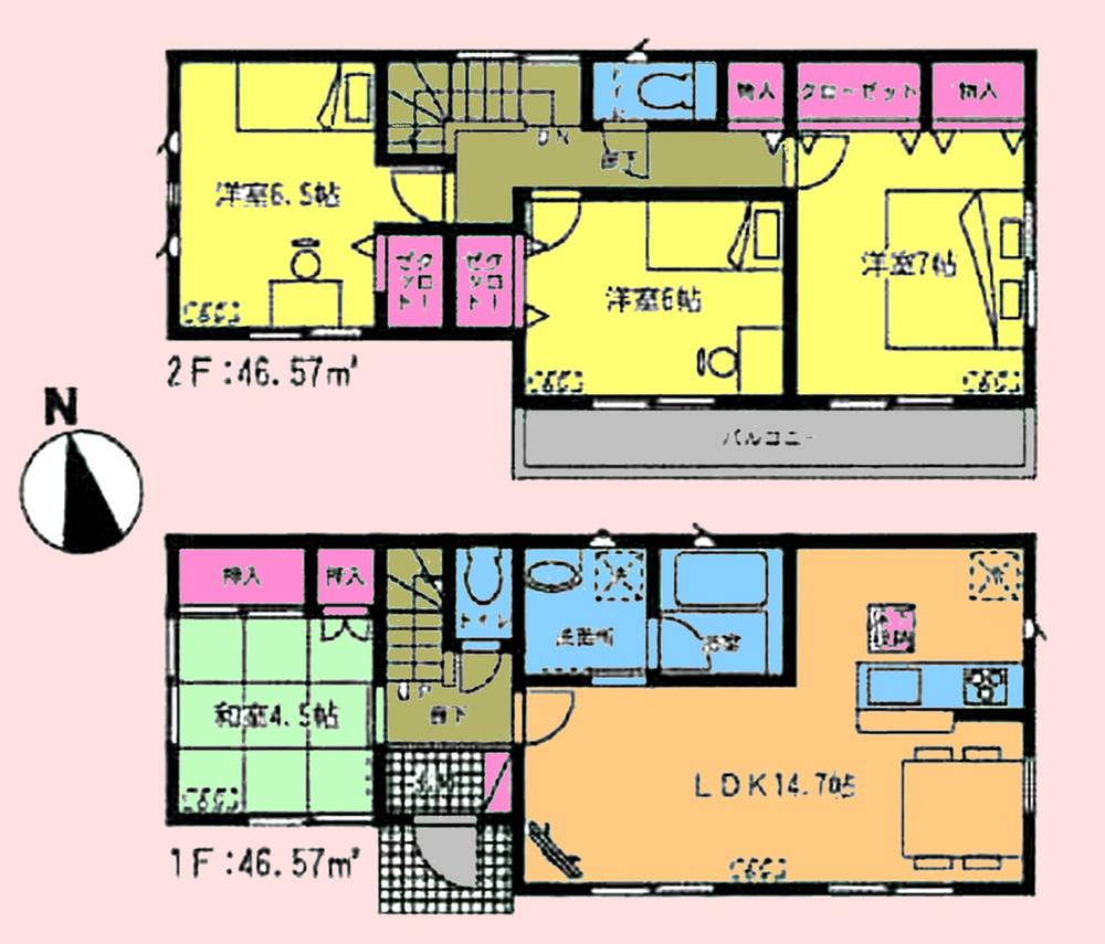 Floor plan. (36 Building), Price 28.8 million yen, 4LDK, Land area 120.69 sq m , Building area 93.14 sq m
