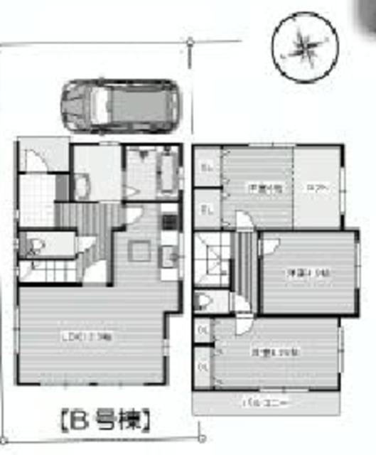 Floor plan. (B Building), Price 15.8 million yen, 3LDK, Land area 76.45 sq m , Building area 72.45 sq m