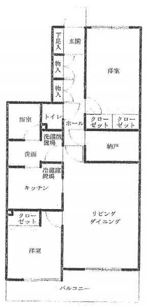 Floor plan. 2LDK+S, Price 14.8 million yen, Occupied area 63.74 sq m , Balcony area 7.7 sq m