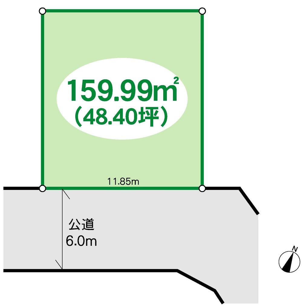 Compartment figure. Land price 14.8 million yen, Land area 159.99 sq m