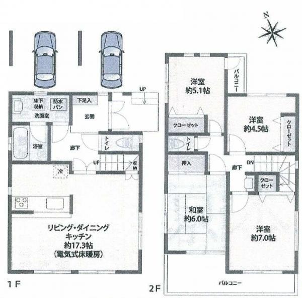 Floor plan. 20.8 million yen, 4LDK, Land area 122.29 sq m , Building area 96.87 sq m