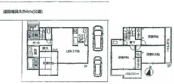 Floor plan. 21,800,000 yen, 4LDK, Land area 117.83 sq m , Building area 98.82 sq m