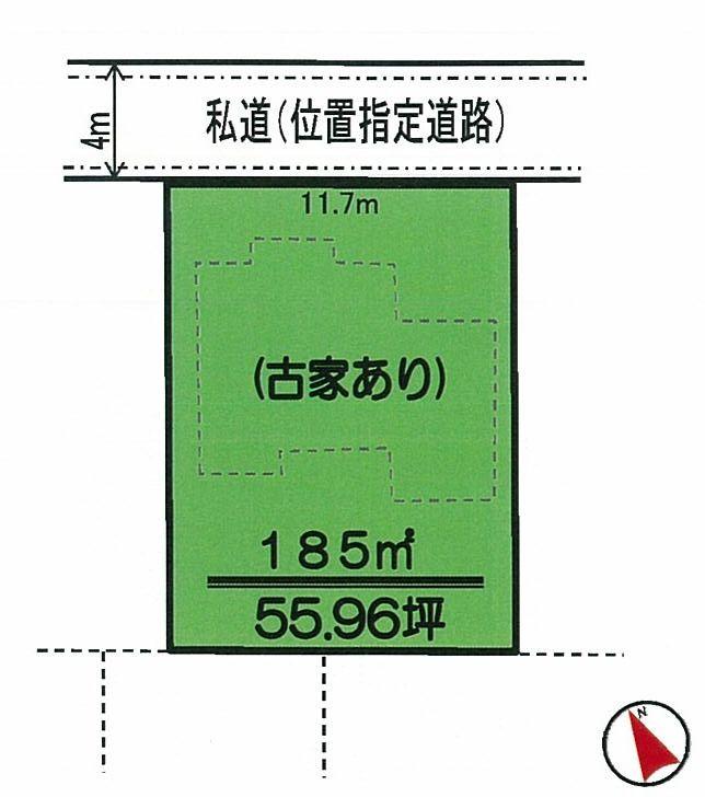 Compartment figure. Land price 19,800,000 yen, Land area 185 sq m