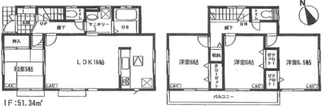 Floor plan. 24,800,000 yen, 4LDK, Land area 113.58 sq m , Building area 96.05 sq m