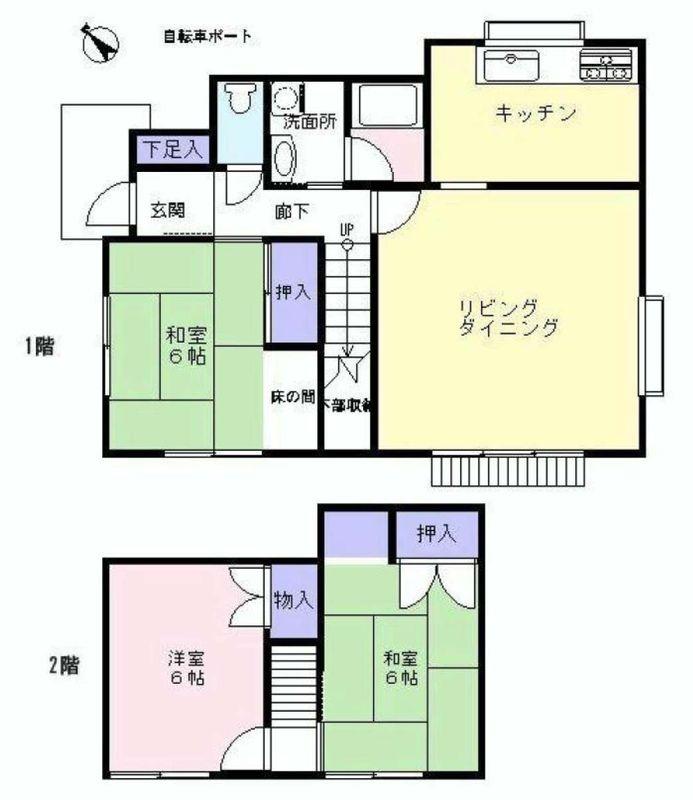 Floor plan. 16.8 million yen, 3LDK, Land area 124.92 sq m , Building area 77.3 sq m