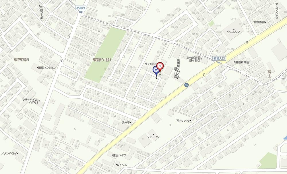 Local guide map. Please come to a guide in the vicinity of Kamagaya Higashikamagaya 1-3-52!