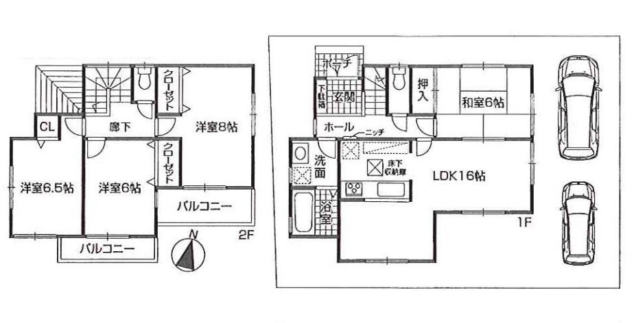 Floor plan. (1 Building), Price 21,800,000 yen, 4LDK, Land area 122.53 sq m , Building area 98.01 sq m