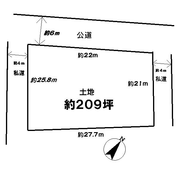 Compartment figure. Land price 45 million yen, Land area 691.3 sq m