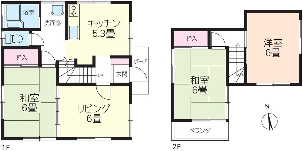 Floor plan. 9.8 million yen, 4K, Land area 91.58 sq m , Building area 68.16 sq m