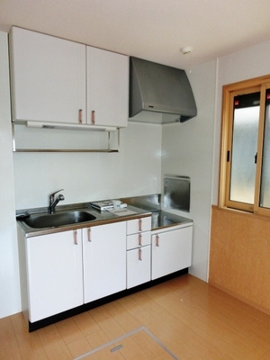 Kitchen. Two-burner gas stove installation Allowed