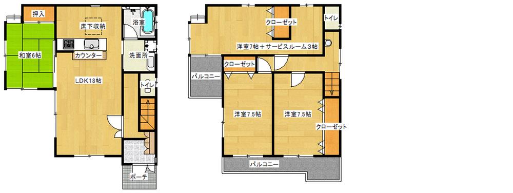 Floor plan. 34,800,000 yen, 4LDK + S (storeroom), Land area 100.72 sq m , Building area 113.3 sq m sales figures