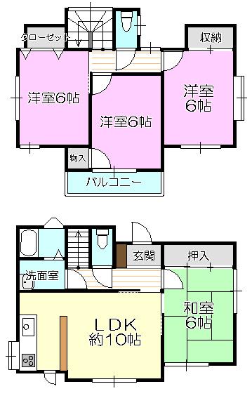Floor plan. 11.5 million yen, 4LDK, Land area 100.02 sq m , Building area 84.25 sq m