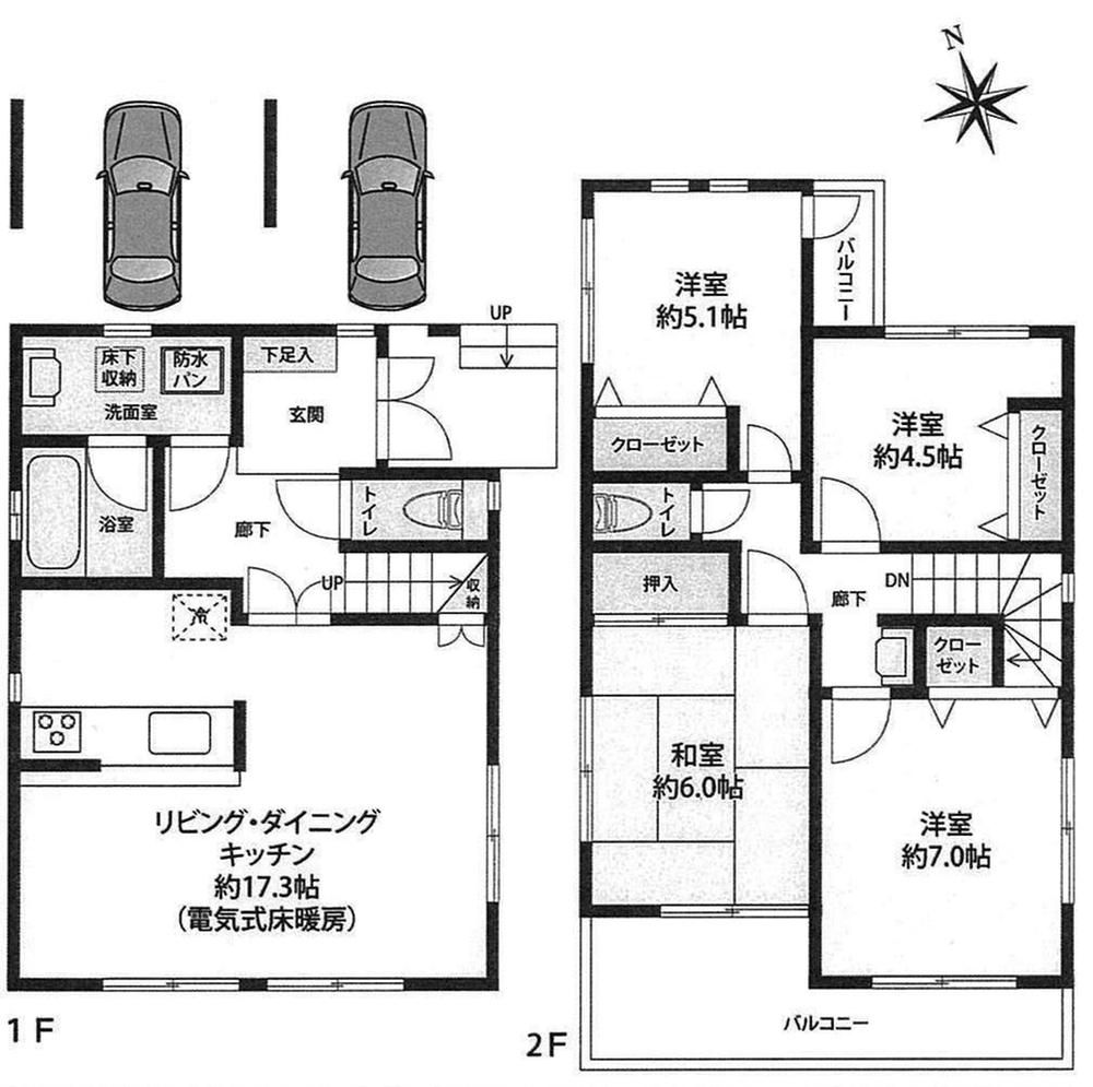 Floor plan. 20.8 million yen, 4LDK, Land area 122.29 sq m , Building area 96.87 sq m