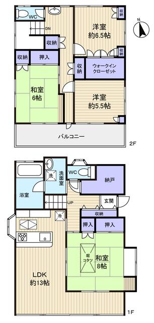 Floor plan. 8.5 million yen, 4LDK+S, Land area 112 sq m , It is a building area of ​​107.06 sq m WIC and storeroom, etc. housed rich floor plan