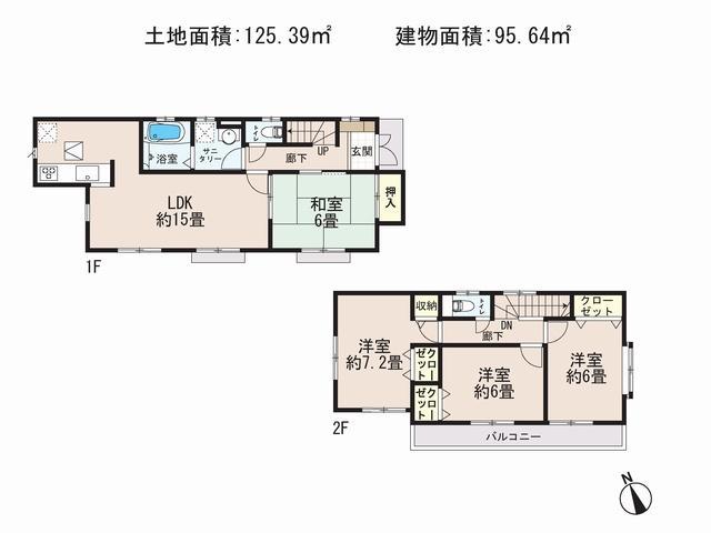 Floor plan. 6 Pledge over each room ☆ Living I get a feeling of opening by connecting a Japanese-style room