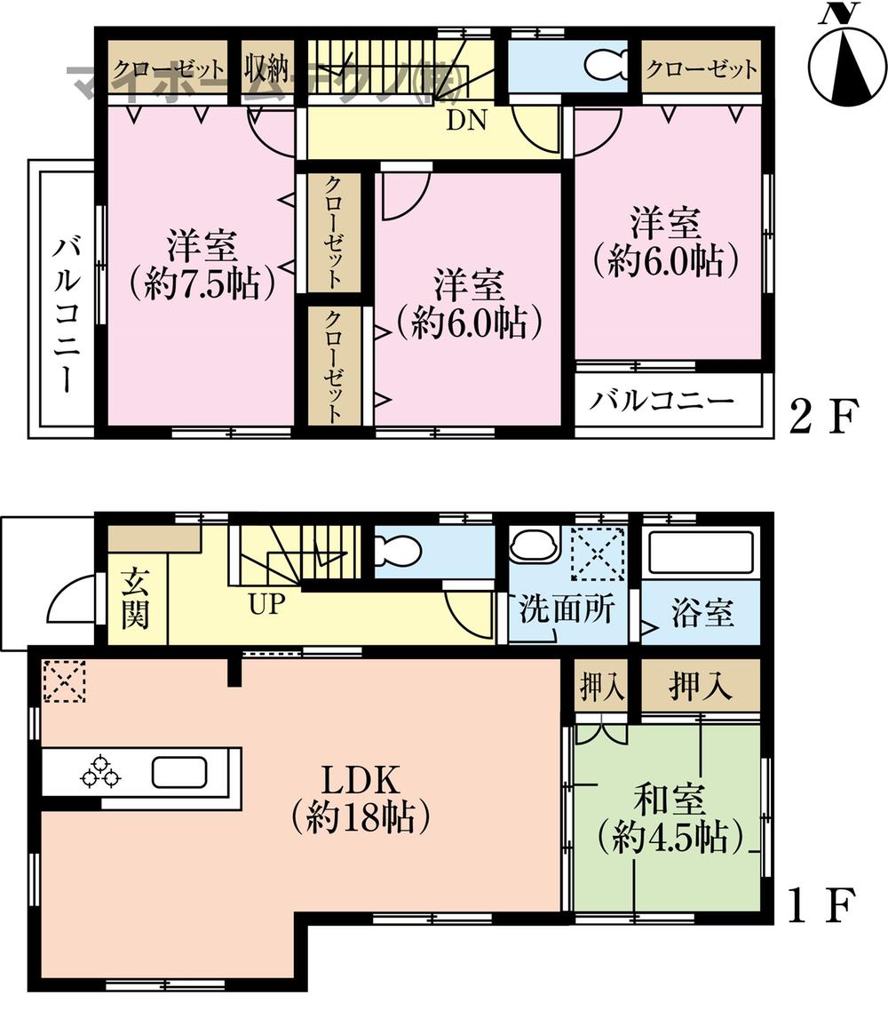 Floor plan. (8 Building), Price 25,800,000 yen, 4LDK, Land area 120.05 sq m , Building area 101.25 sq m