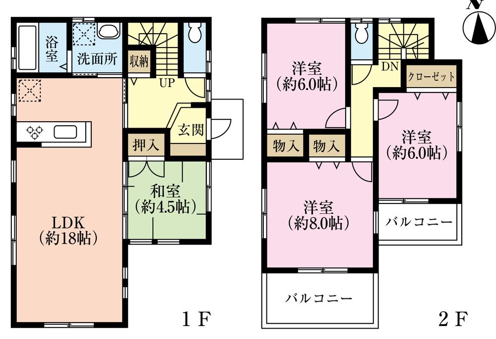 Floor plan. (1 Building), Price 28.8 million yen, 4LDK, Land area 120.05 sq m , Building area 98.82 sq m