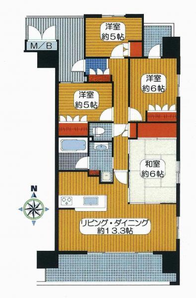 Floor plan. 4LDK, Price 21.9 million yen, Occupied area 84.78 sq m , Balcony area 17.52 sq m