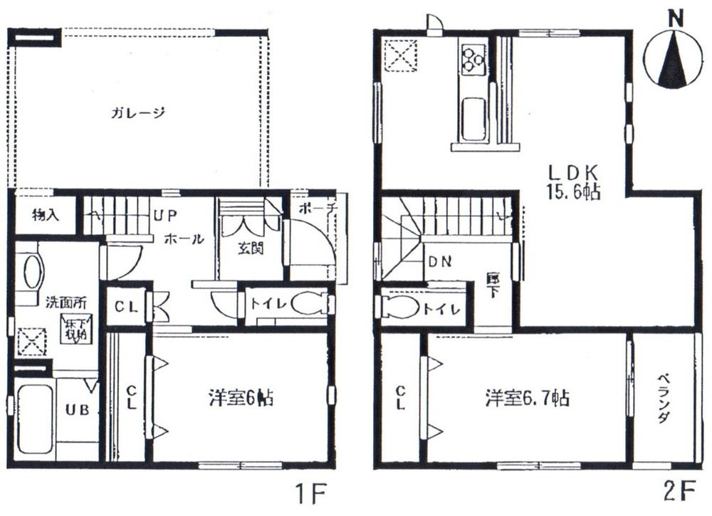 Floor plan. 24,300,000 yen, 2LDK, Land area 79.52 sq m , Building area 80.11 sq m