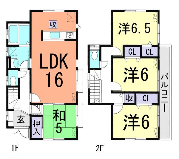 Floor plan. 24,800,000 yen, 4LDK, Land area 113.58 sq m , Building area 96.05 sq m