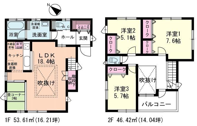Floor plan. Price 33,300,000 yen, 3LDK, Land area 126.01 sq m , Building area 100.03 sq m
